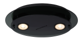 Stropné svietidlo OKNO 2/GU10 Black / Glass Oval