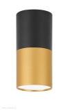 Stropné svietidlo TUBA Black / Gold, GU10/15W, D5,8 cm, H12 cm