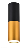Stropné svietidlo TUBA Black / Gold, GU10/15W, D5,8 cm, H20 cm