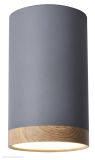 Stropné svietidlo TUBA Grey / Wood, LED9W, 4000K, H15cm
