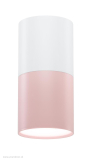 Stropné svietidlo TUBA White / Pink, GU10/15W, D5,8 cm, H12 cm