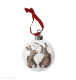 Závesná vianočná dekorácia WRENDALE DESIGNS Zajace, D6,6 cm