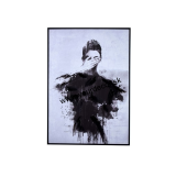 1Q200 Obraz v ráme Tajomná dáma v čiernom, 72 x 102 cm