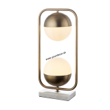 1G144 Stolná lampa GLOBE starožitná zlatá 2/E27, H57cm