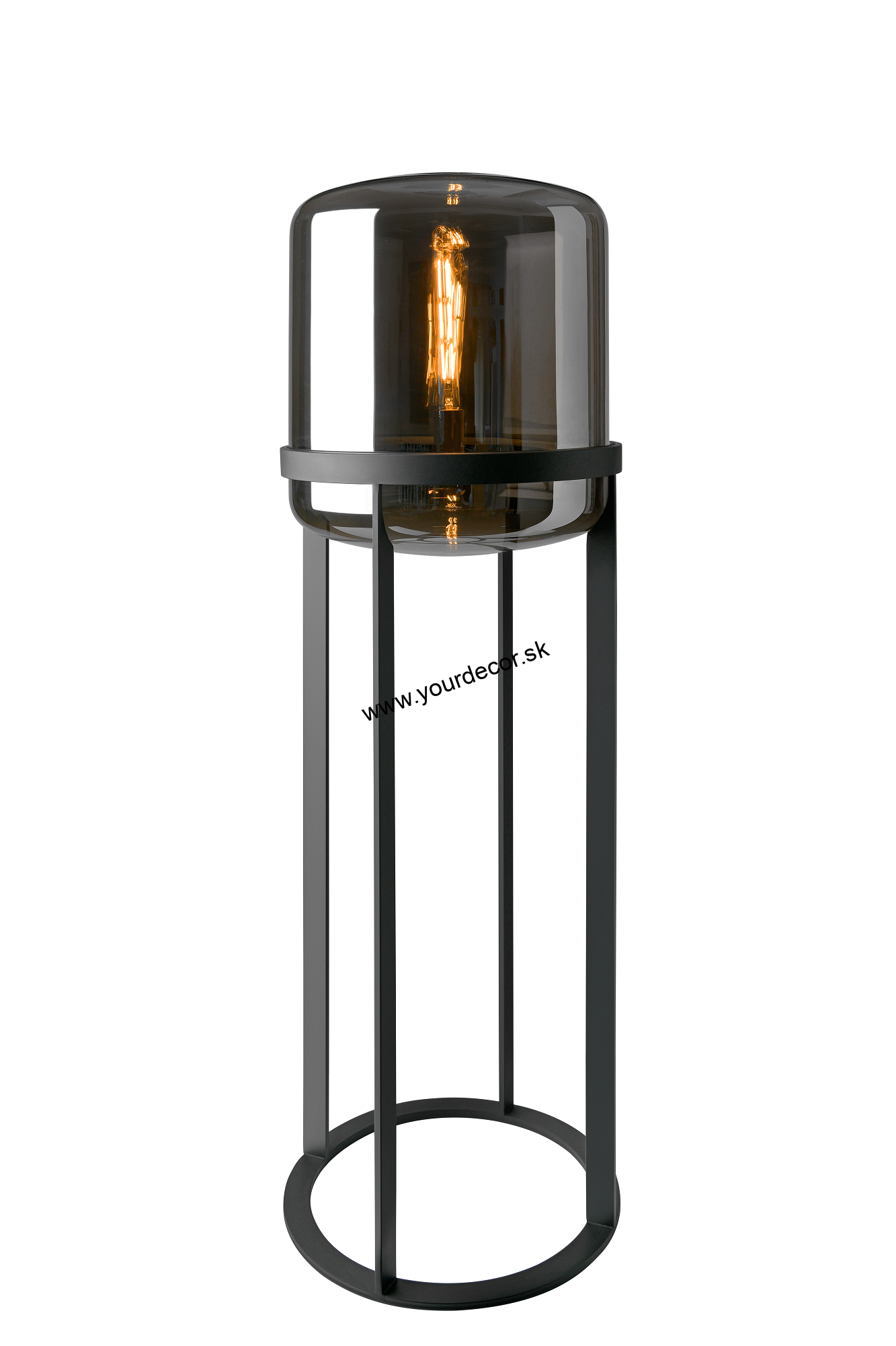 Stojatá lampa MELBOURNE Smoked Glass H150