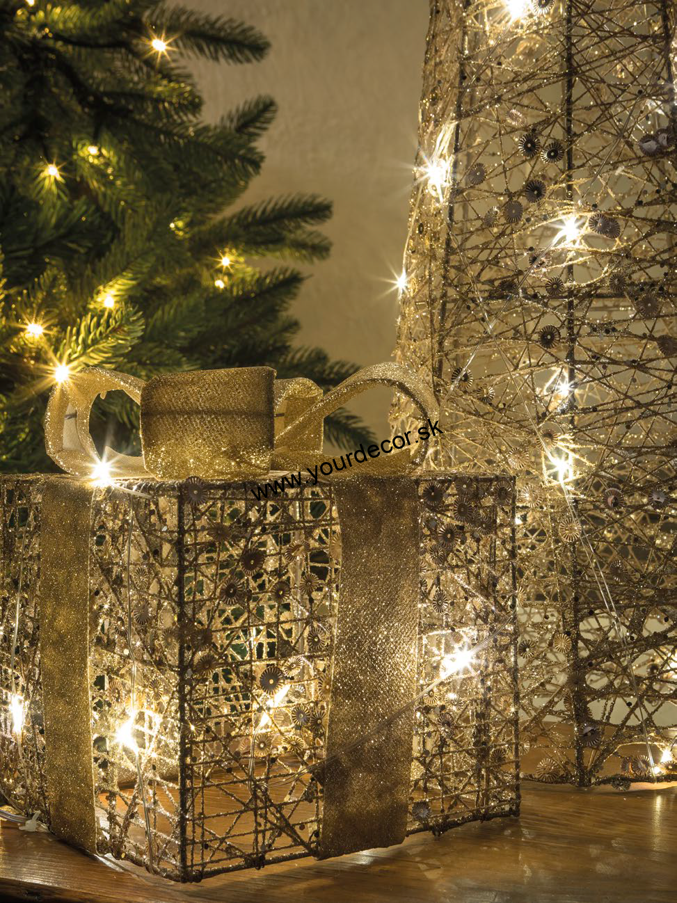 XMAS Vianočná dekorácia DARČEK LED, 25x25 cm, 220V