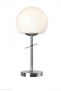 Stolná lampa STIRLING Chrome / Glass White, 1xE14, H42 cm