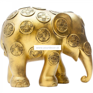 Soška slona LUCKY COINS H20cm