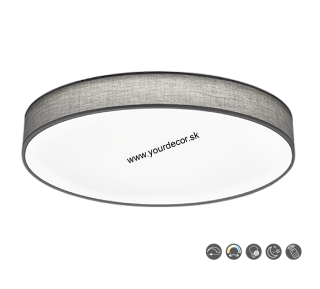 Stropné svietidlo LUGANO Grey LED60W, 3000-5000K, D75cm