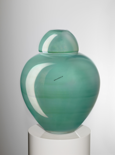 Váza s vekom SOPHISTICED LADY zelená H32cm