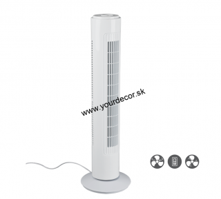 Ventilátor MALMÖ biely, max.50W, H72cm