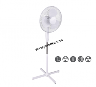 Ventilátor BERGEN biely, max40W, H105-128cm
