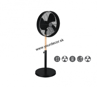 Ventilátor VIKING čierna/drevo, max50W, 90-120cm