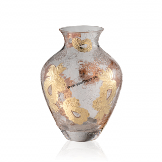 Váza PASHMINA zlatá/číra, H30,5cm