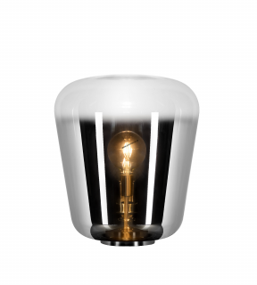 Stolná lampa GLORIO Smoke Grey/Chrome, 1/E27, D45cm