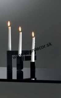Svietnik ELEGANCE BLACK pre 3 sviečky