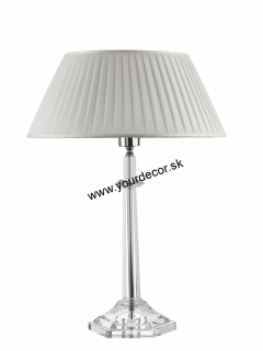 Stolná lampa IMPERO číra/biela plisé H58cm