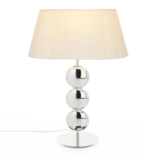 Stolná lampa SOFIA Chrome / Beige 1/E27