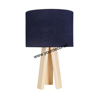 Stolná lampa LUNA Blue / White /Wood