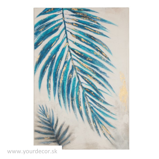 1Q194 Obraz Palmový list modrý, 60 x 90 cm