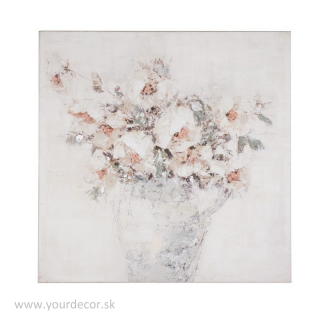 1Q197 Obraz Kytica kvetov vo váze, 80 x 80 cm