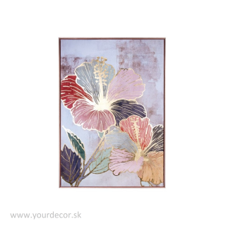 1Q205 Obraz v ráme, Ibištekový kvet, 72 x 102 cm, 72  x 102 cm
