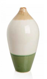 MATERA váza Green-White-Beige H37 cm