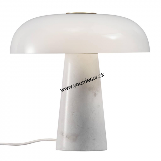 Stolná lampa GLOSSY Mramor biely 1/E27, H32 cm