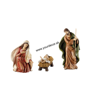 XMAS Soška Svätá rodina, SET3ks - vianočná dekorácia, H36 cm - rozbalené