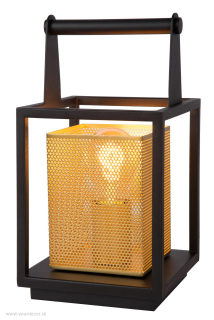Stolná lampa SANSA Black/Gold, 1/E27, H28,5