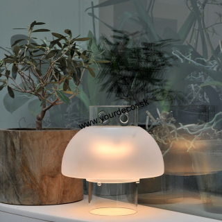 Stolná lampa OVERNIGHT LED3,2W Clear/Satin, H21,5 cm, AKKU