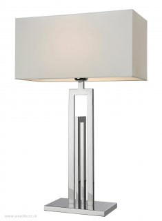 Stolná lampa CITY White / Steel, E27, H62 cm