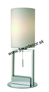 Stolná lampa FINE Chrome / White Glass, E27, H40 cm