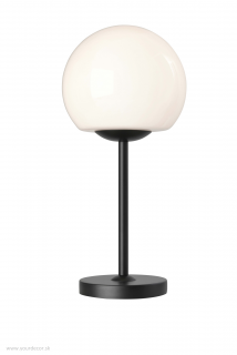 Stolná lampa STIRLING Black / Glass White, 1xE14, H42 cm