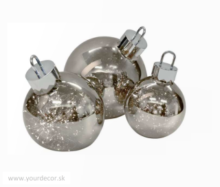 Vianočná guľa ORNAMENT LED Glass Smoke D20 cm