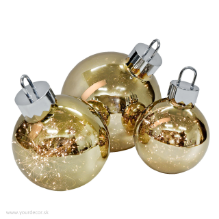 Vianočná guľa ORNAMENT LED Glass Gold D20 cm