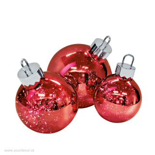 Vianočná guľa ORNAMENT LED Glass Red D20 cm