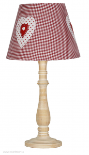 Stolná lampa SWEET ružová / drevo, H49 cm