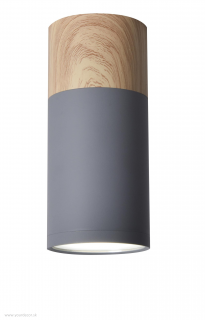 Stropné svietidlo TUBA Wood / Grey, GU10/15W, H15 cm