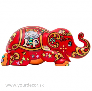 Soška slona pokladnička LUCKY HAPPY L15 cm