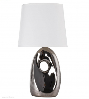 Stolná lampa HIERRO Silver / White, H43 cm