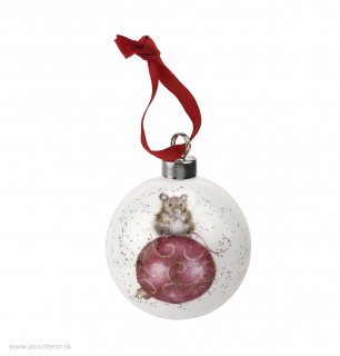 Závesná vianočná dekorácia WRENDALE DESIGNS Myška, D6,6 cm