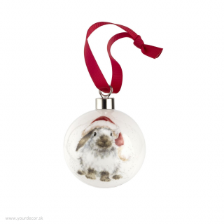 Závesná vianočná dekorácia WRENDALE DESIGNS Zajac v čiapke, D6,6 cm