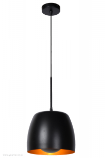 Závesné svietidlo NOLAN Black, 1/E27, D24 cm