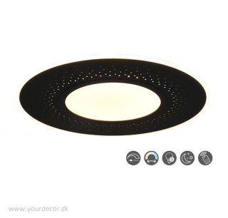 Stropné svietidlo VERUS Black, LED70W, 2700 - 6500K, D70cm