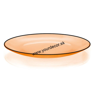 JUNGLA Tanier-podtanier, sklo, D31cm, oranžový, SET 6ks