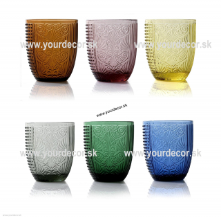 MIBA pohár na vodu Multicolor, 350ml, SET6ks 