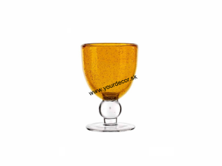 Pohár na víno BUBBLES oranžový kalich, SET6ks