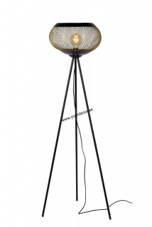 Stojatá lampa LUCAS Black/Gold matt, 1/E27, H150cm