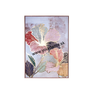 1Q205 Obraz v ráme, Ibištekový kvet, 72 x 102 cm
